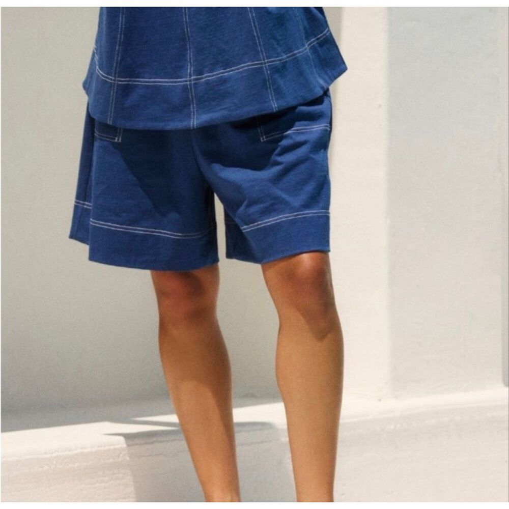 Free People Beach Strada Shorts in Blue Pull On Casual Women’s S NEW - Picture 2 of 5
